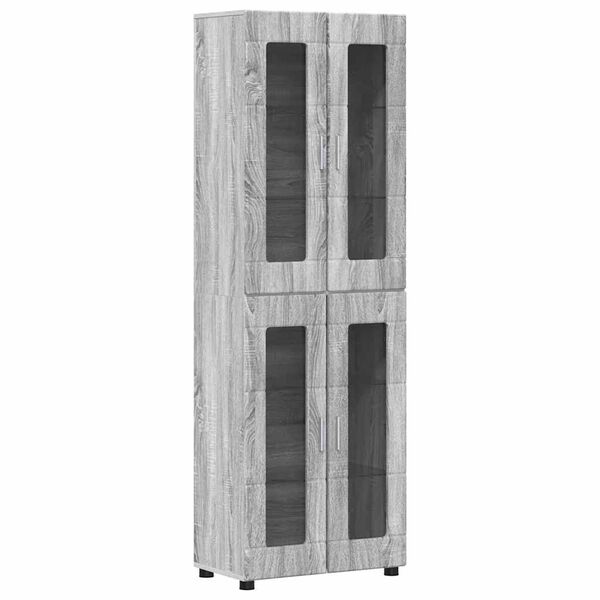 vidaXL Highboard FLORIN Graues Sonoma 60 x 35 x 182 cm Holzwerkstoff