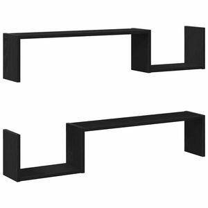 vidaXL Wandregal 2 stk. Schwarz Eichen-Optik 100 x 15 x 20 cm