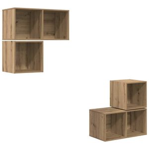 vidaXL TV-Schrankset Wandmontiert 4 pcs Artisan-Eiche Holzwerkstoff