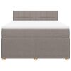 vidaXL Boxspringbett mit Matratze Taupe 140x200 cm Stoff