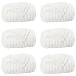 vidaXL Wohndecken 6 stk. Wei&szlig; 200 x 150 cm 4.5 kg Fleece