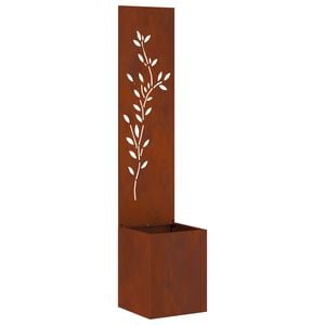 vidaXL Garten Sichtschutz-Leinwand Floral Rostig 32 x 32 x 150 cm