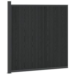 vidaXL Zaunelement WPC und Aluminium Schwarz
