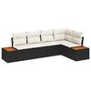 vidaXL Gartensofa-set 5 stk. Schwarz Poly Rattan
