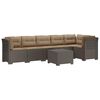 vidaXL 6-Sitzer Garten Sofa mit Kissen Rattan Look PP Hellgrau