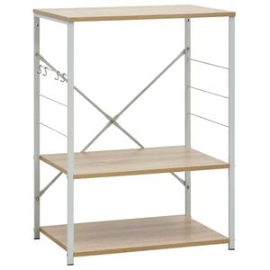 vidaXL Mikrowellenregal Wei&szlig; Eiche 60&times;39,6&times;79,5 cm Holzwerkstoff