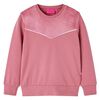 Kinder-Sweatshirt Samt-Patchwork Himbeerrosa 140