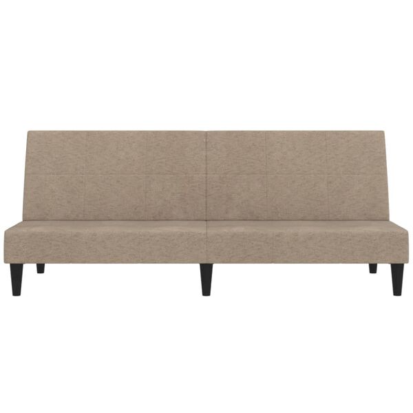 vidaXL Schlafsofa 2-Sitzer Taupe Mikrofasergewebe