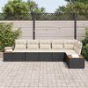vidaXL Gartensofa-set mit Kissen 6 pcs Schwarz Poly-Rattan