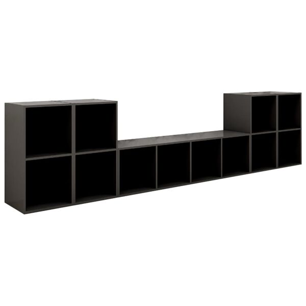 vidaXL 5-tlg. TV-Schrank-Set Grau Holzwerkstoff