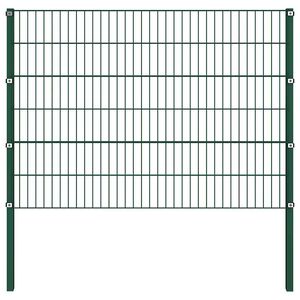 vidaXL Zaunelement mit Pfosten Eisen 176,5 x 120 cm Gr&uuml;n