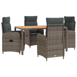 vidaXL Outdoortisch-Set 5 stk. Hellgrau und Dunkelgrau