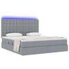 vidaXL Bett mit Stauraum und LED Hellgrau 180 x 200 cm Polyester