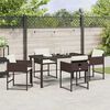 vidaXL Garten Essgruppe 5 pcs Braun Poly-Rattan