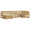 vidaXL Outdoor-Sofagarnitur mit Kissen 6 pcs Wei&szlig; und Beige Polyester