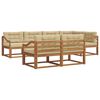 vidaXL Outdoor-Sofagarnitur mit Kissen 7 pcs Natur und Beige