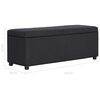 vidaXL Bank mit Staufach 116 cm Schwarz Polyester