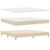 vidaXL Boxspringbett mit Kissen mit Kopfteil Creme 200 x 200 cm Stoff