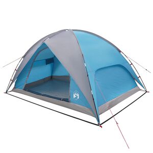 vidaXL Campingzelt mit Regenhaube wasserdicht 4 Personen Blau