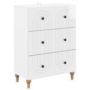 vidaXL Schubladenschrank Hochglanz Wei&szlig; 66 x 34,5 x 90 cm