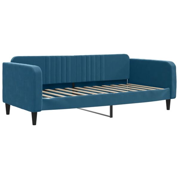 vidaXL Tagesbett Ausziehbar mit Schubladen Blau 90x200 cm Samt