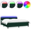 vidaXL Boxspringbett mit Matratze & LED Dunkelgr&uuml;n 180x210 cm Samt
