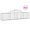 vidaXL Gabionen mit Hochbogen 13 Stk. 200x30x40/60 cm Verzinktes Eisen