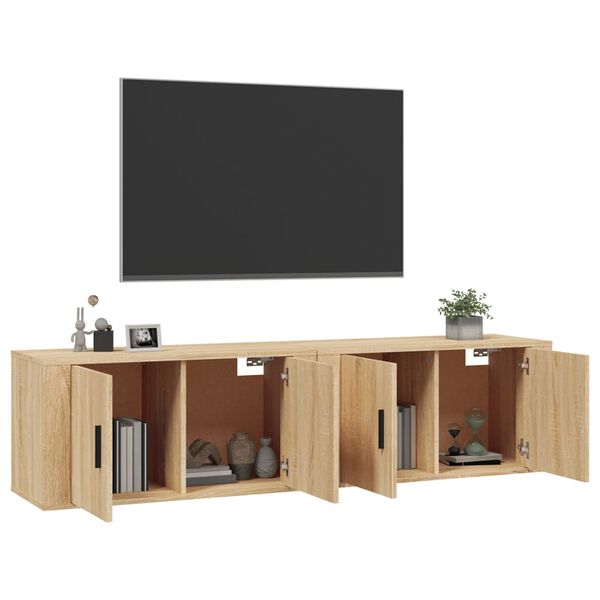 vidaXL TV-Wandschr&auml;nke 2 Stk. Sonoma-Eiche 80x34,5x40 cm