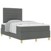 vidaXL Boxspringbett mit Kopfteil Dunkelgrau 120 x 190 cm Stoff