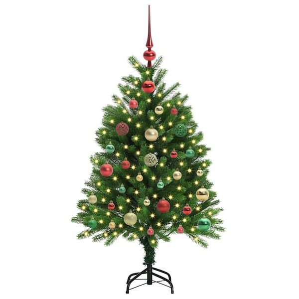vidaXL Weihnachtsbaum mit 150 LEDs mit Ständer Grün 120 cm PE