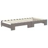 vidaXL Tagesbett Ausziehbar mit Matratzen Taupe 100x200 cm Stoff