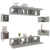 vidaXL 8-tlg. TV-Schrank-Set Betongrau Holzwerkstoff