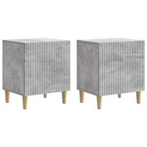 vidaXL Nachttisch 2 pcs Betongrau 43 x 34,5 x 50 cm Holzwerkstoff