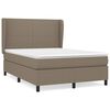 vidaXL Boxspringbett mit Matratze Taupe 140x190 cm Stoff