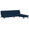 vidaXL Schlafsofa 2-Sitzer mit Hocker Blau Samt