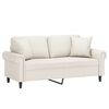 vidaXL 2-Sitzer-Sofa mit Kissen Creme 140 cm Kunstleder
