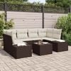 vidaXL Gartensofa-set mit Kissen 8 pcs Braun und Creme Poly-Rattan