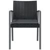 vidaXL Gartenstühle mit Kissen 2 Stk. Schwarz 56,5x57x83cm Poly Rattan