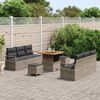 vidaXL Gartensofa-set mit Kissen 9 pcs Grau Poly-Rattan