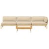 vidaXL Sofa Set mit Kissen Uni 4 pcs Beige Massivholz Akazie