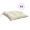 vidaXL Stuhlkissen 4 Stk. Cremewei&szlig; 40x40x7 cm Oxford-Gewebe