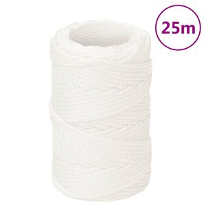 vidaXL Bootsseil Wei&szlig; 2 mm 25 m Polypropylen