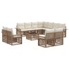 vidaXL Gartensofa-set 12 Stk. Beige und Cremewei&szlig; Poly-Rattan