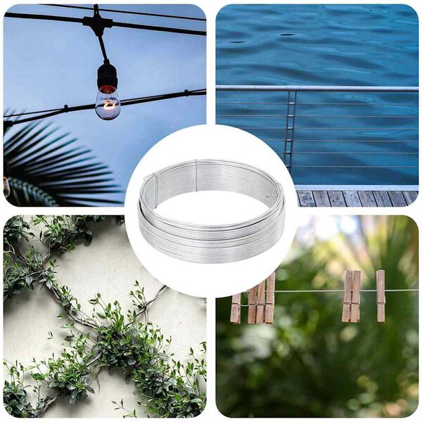 vidaXL Zaunbindedraht Silber 80 m Stahl