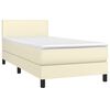 vidaXL Boxspringbett mit Matratze & LED Creme 100x200 cm Kunstleder