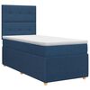 vidaXL Boxspringbett mit Matratze mit Kopfteil Blau 90 x 190 cm Stoff
