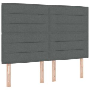 vidaXL Boxspringbett mit Matratze Dunkelgrau 140 x 200 cm Stoff