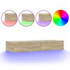 vidaXL TV-Schrank mit LED-Leuchten Sonoma-Eiche 90x35x15,5 cm
