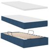 vidaXL Bett mit Stauraum und LED mit Matratze Blau 90 x 200 cm Stoff