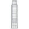 vidaXL Gabionen mit Hochbogen 3 Stk. 200x50x160/180cm Verzinktes Eisen